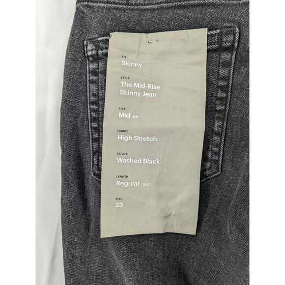 Everlane Skinny Jeans 23 Regular Washed Black Womens Mid Rise Stretch Slimming - Picture 3 of 11